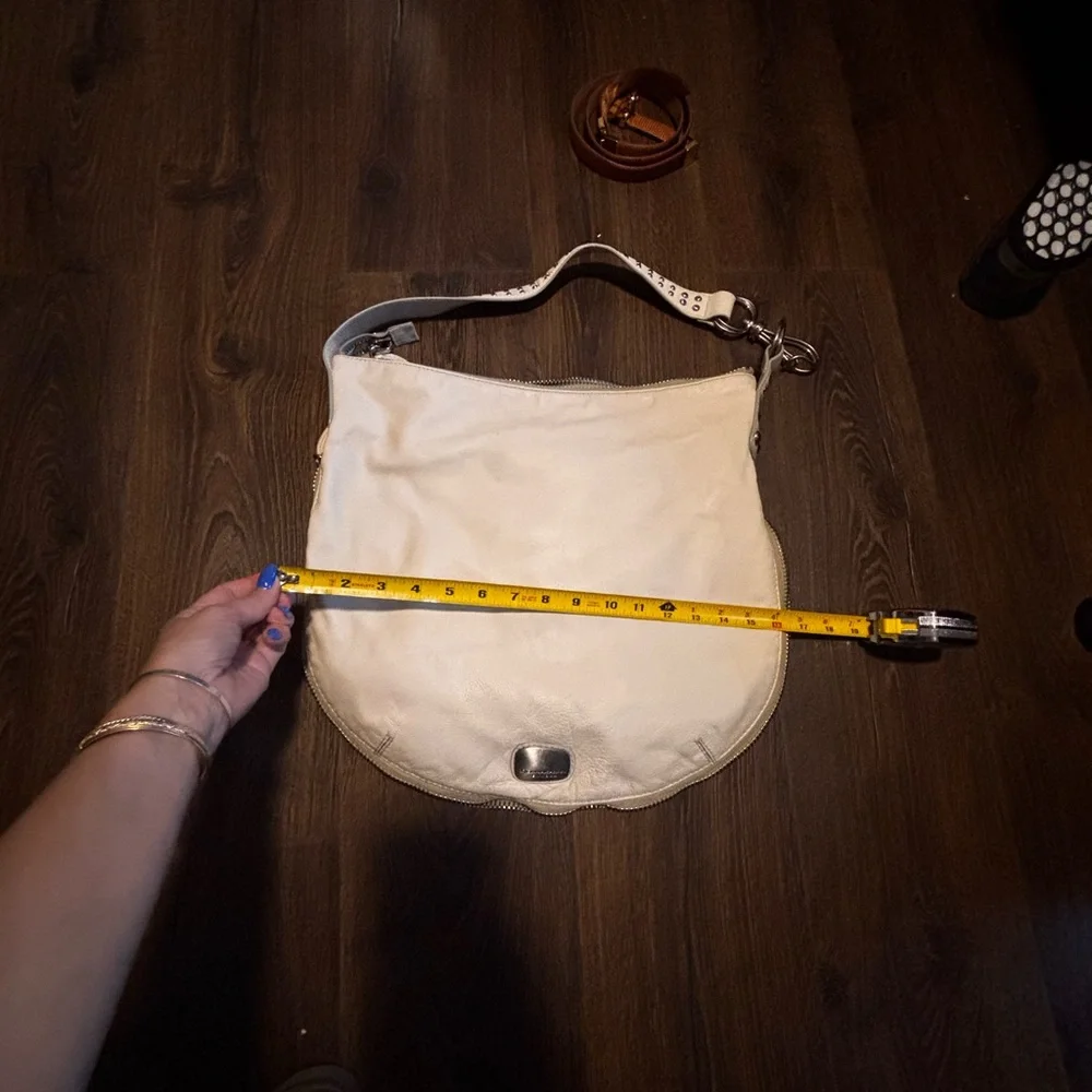 Donna Karan Elegant Off White Leather Shoulder Bag